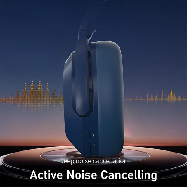 Detalle de Rebocico Active Noise Cancelling Wireless Over-Ear Headphones (ANC, Bluetooth 5.3, mic) with up to 120H playtime
