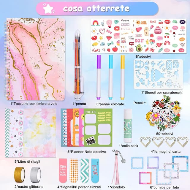 Thumbnail 1 de Herenear Kit scrapbooking 92 pezzi per journaling creativo 🎨