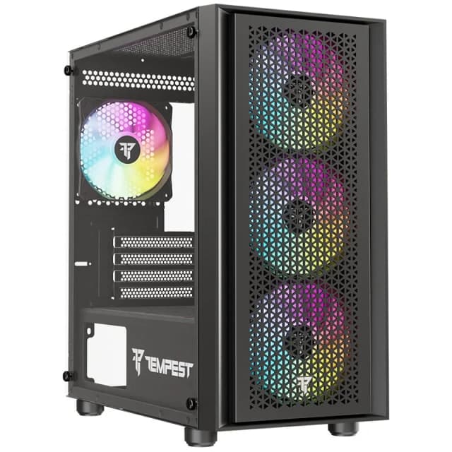 Detalle de Tempest Rampart ARGB M-ATX Cristal Templado USB 3.0 Negra 🖥