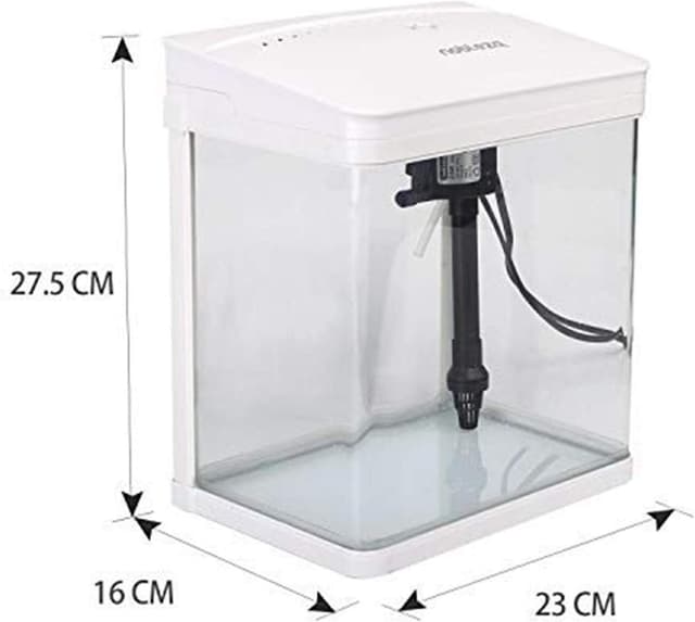 Detalle de Nobleza Nano acquario da 7 litri in vetro e plastica con LED e filtro interno incluso (bianco)