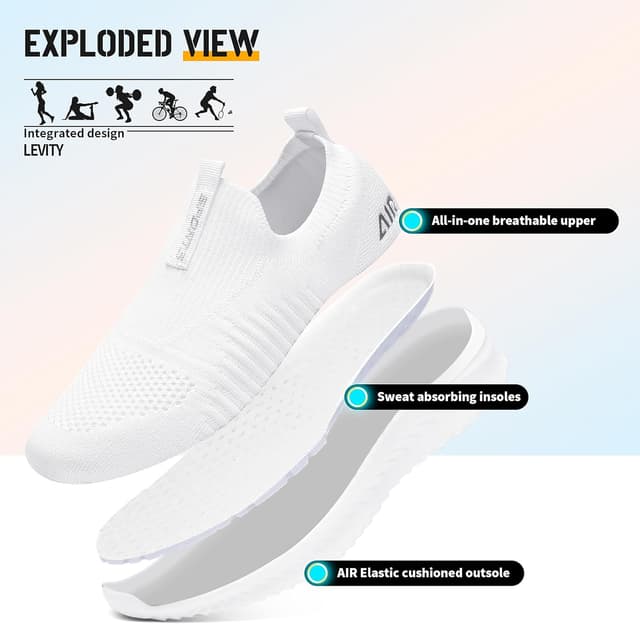 Detalle de Littleplum Basket running femme en textile respirant – sneakers sans fermeture, talon plat