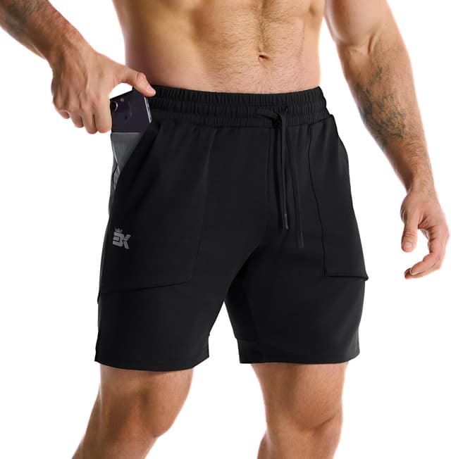 Detalle de BROKIG Mens Zero Armor Gym Shorts with Zip Pockets