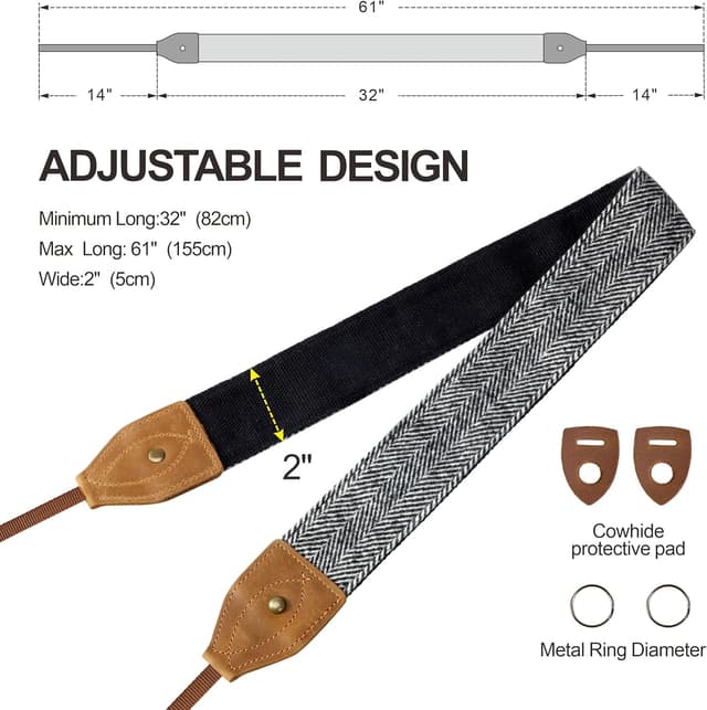 Thumbnail 5 de Padwa Lifestyle 2" Classic Crazy Horse Camera Strap