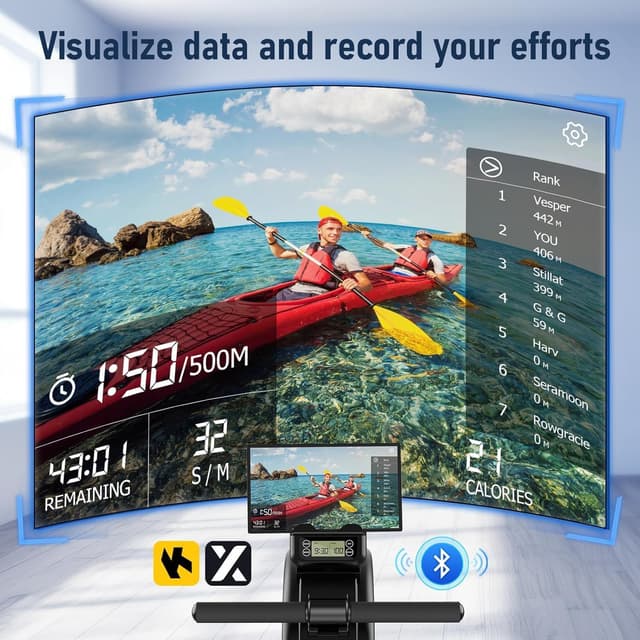 Thumbnail 3 de MOSUNY Ultra-Quiet Magnetic Rowing Machine 350LBS Foldable 🚣♀