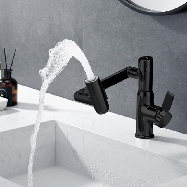 Thumbnail 6 de GEOATON Temperature Bathroom Taps with Temperature Display, Matte Black – Single Handle, 2 Sprays