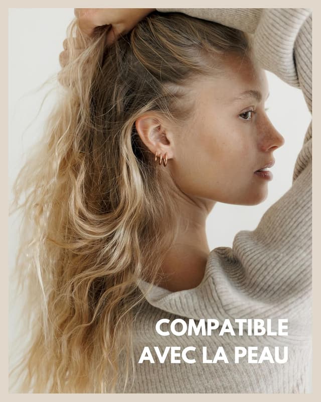 Detalle 2 de Créoles acier inoxydable 3 paires 12‑16mm