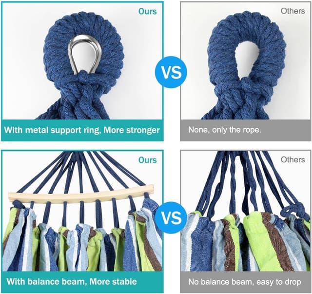 Detalle 2 de MOSFiATA Hammocks Portable Camping Hammock (Light Green) with anti-roll balance bars and tree straps