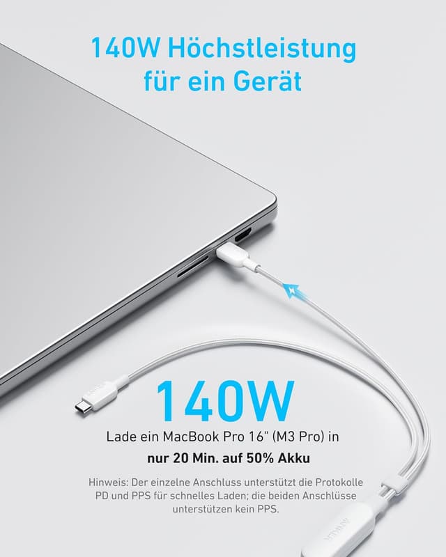 Thumbnail 3 de Anker USB C auf USB C Kabel 140W 2-in-1