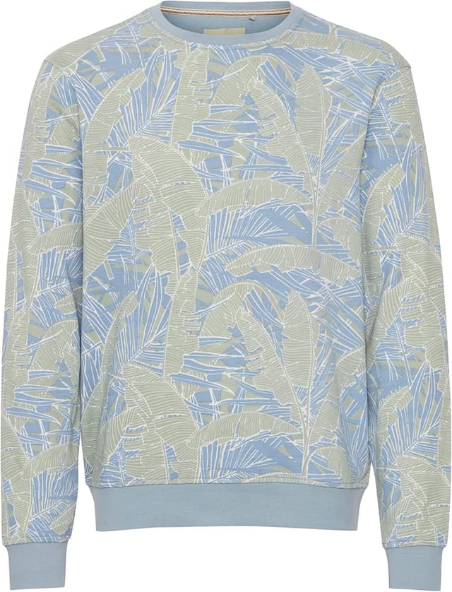 Detalle de Blend Herren Sweatshirt Pullover 20715350 mit Rundhalsausschnitt und Blumen-Allover-Print