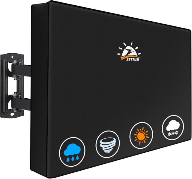 Detalle 2 de Zettum TV Abdeckung für 60–65 Zoll Outdoor-Fernseher (600D Oxford, wasserdicht, braun)