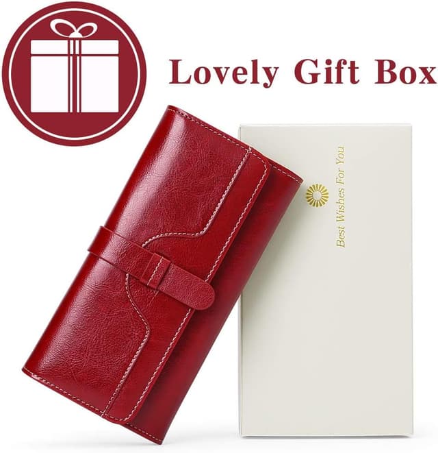 Detalle 2 de SENDEFN RFID Blocking Women’s Purse Wallet with 12 Card Slots and Zipper Compartment