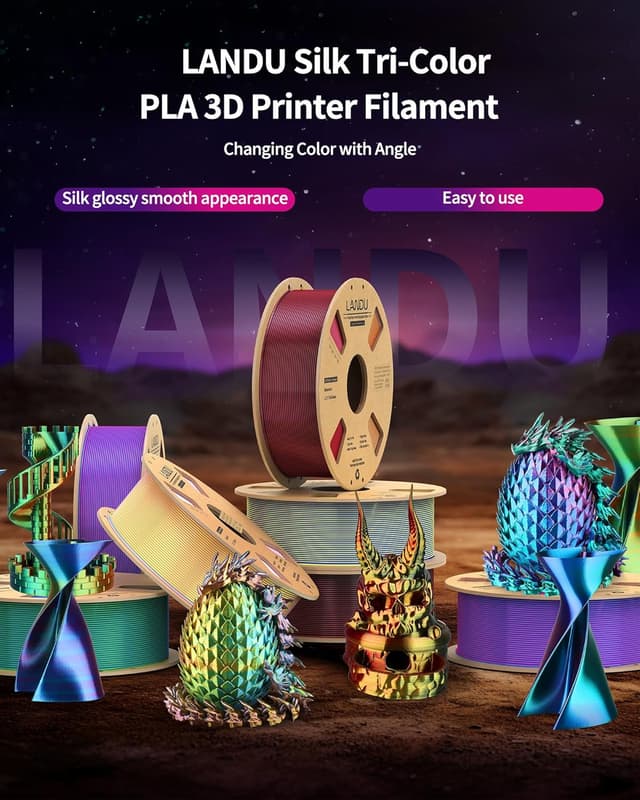 Thumbnail 6 de LANDU Silk Tri-Color PLA Filament 1.75mm 1Kg