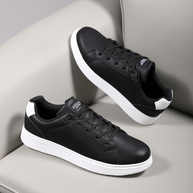 Detalle de ANALЕAF Hommes Sneakers en similicuir, confort respirant et semelle TPR antidérapante (UE 41 à 46)