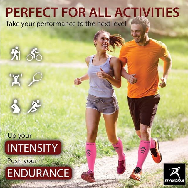 Detalle de Compression Socks for Men and Women by Rymora – for sports, running, flying and work