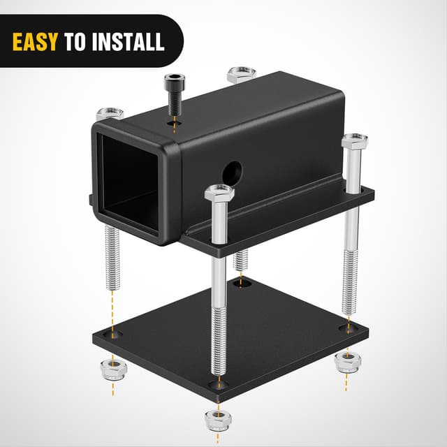 Detalle de Nilight RV Bumper Hitch Receiver (2 in x 2 in) for 4–4.5 in Steel Bumper Beams, 2,000 lbs Capacity, Bolt-On