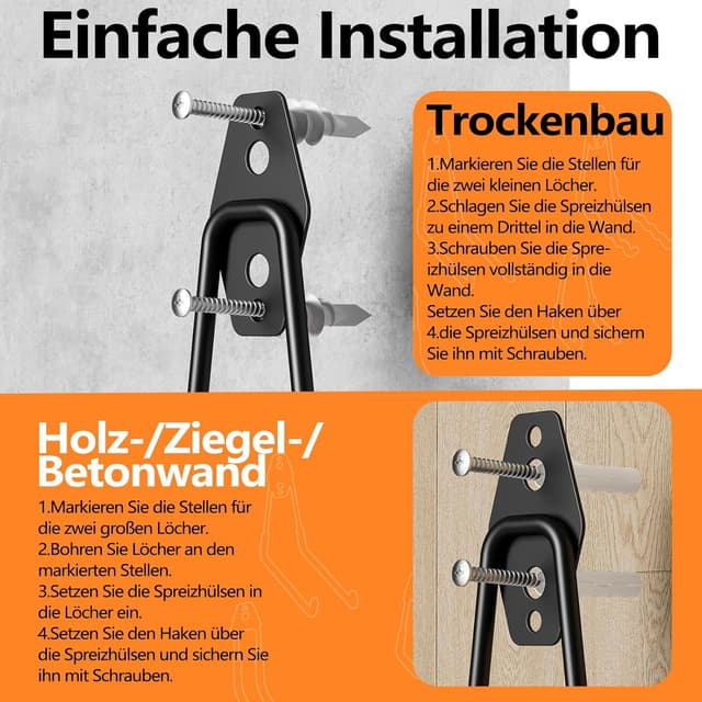 Thumbnail 4 de HSTMYFS Schwerlast Wandhaken Set 12-teilig