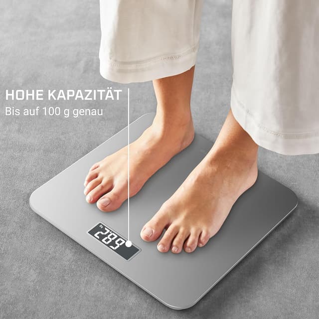 Detalle de Rowenta Premiss 2.0 Personenwaage BS1801V0 – ablesbares LCD, 30 x 30 cm, bis 160 kg