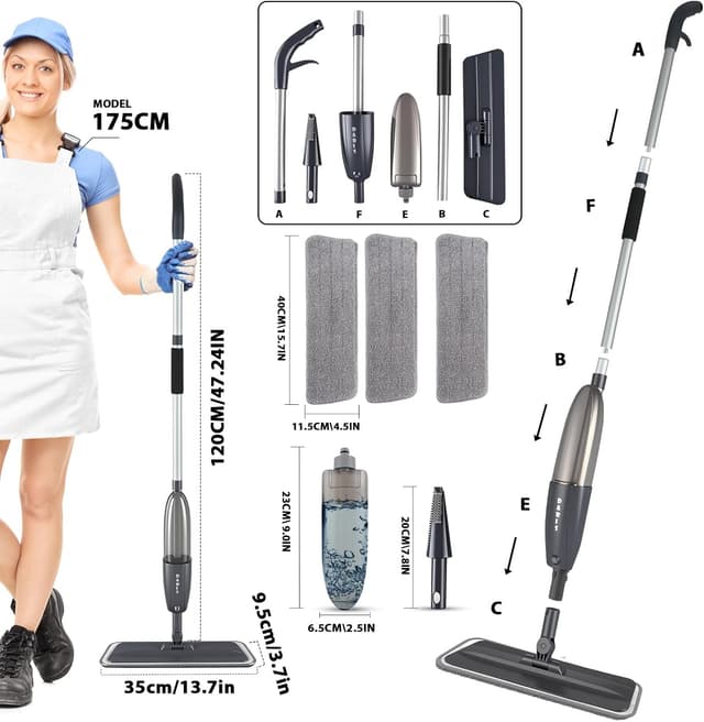 Thumbnail 6 de Microfibre Spray Mop with 360° Rotating Head