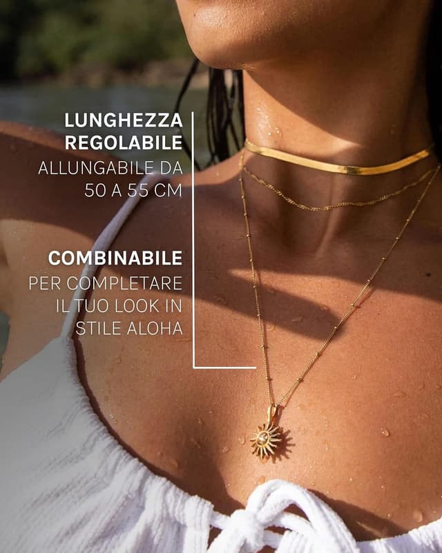 Thumbnail 5 de Purelei Sun necklace collana acciaio 50–55 cm