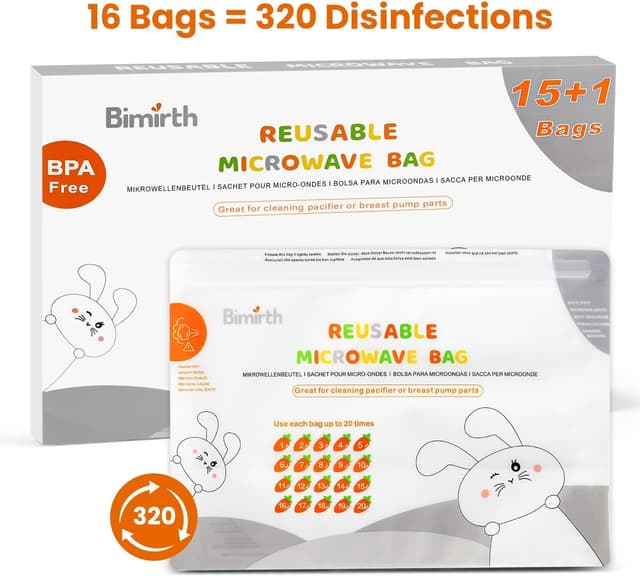 Thumbnail 6 de Bimirth Microwave Steriliser Bags 16 pack