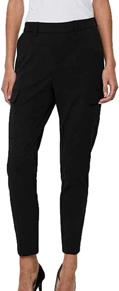 Detalle de VERO MODA VMMaya Mr Loose Solid Pant Tall NOOS: pantaloni da donna comodi e leggeri