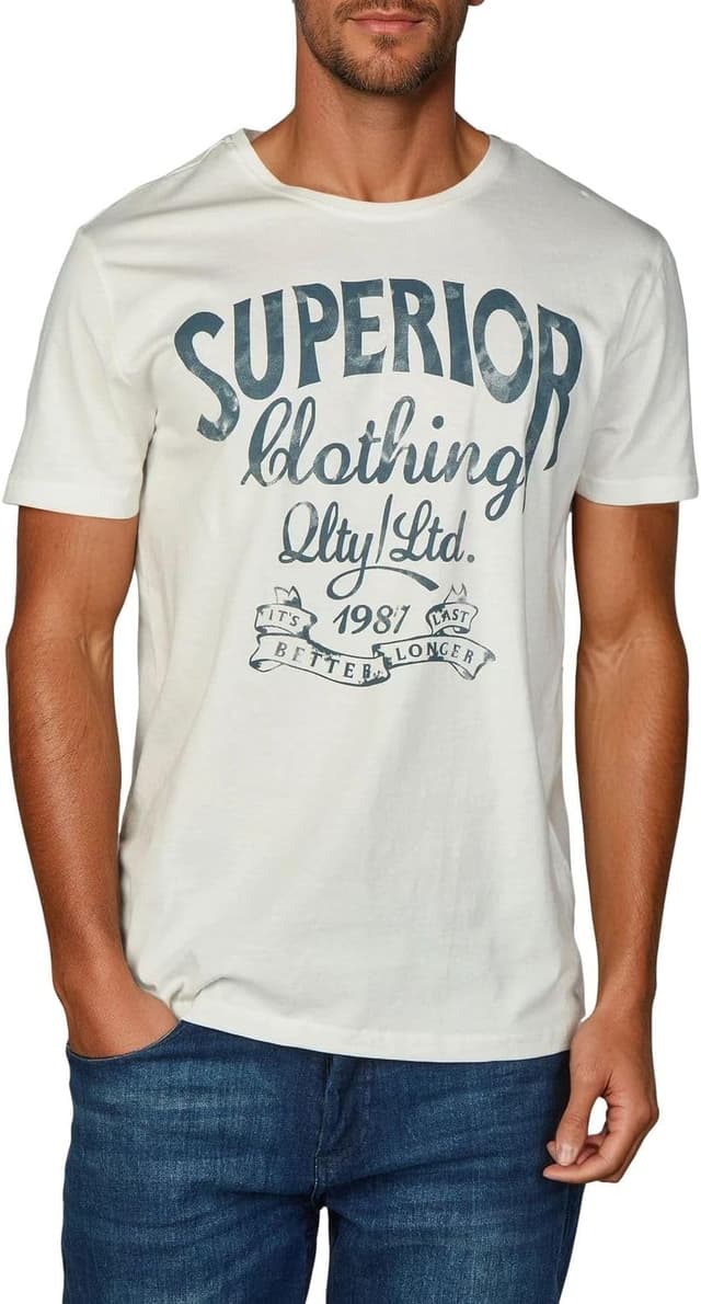 Detalle de Riverso Herren T-Shirt Regular Fit 4er-Set (RIVLeon), Rundhals Kurzarm aus Baumwolle