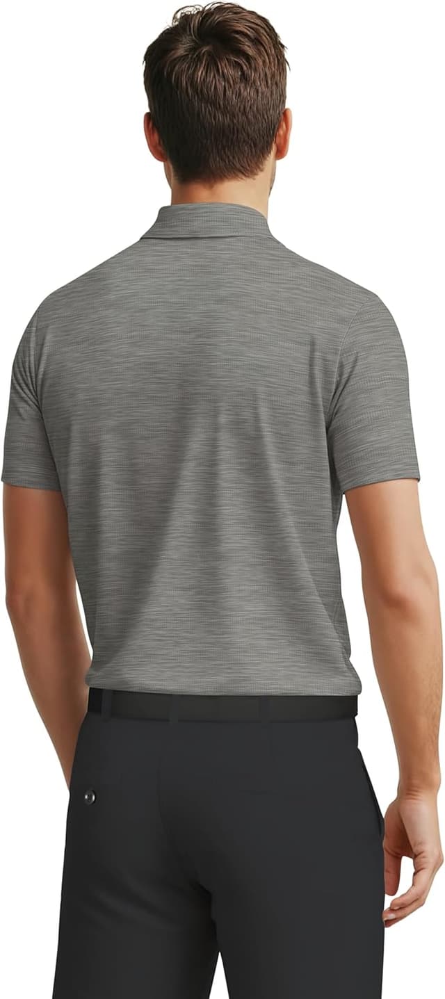 Detalle de PGA Tour Men’s Airflux Jaspe Cotton Short Sleeve Golf Polo Shirt