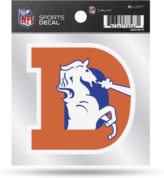 Detalle de Rico Industries NFL Retro 4x4 Decal (unisex-adult) — team logo vinyl sticker