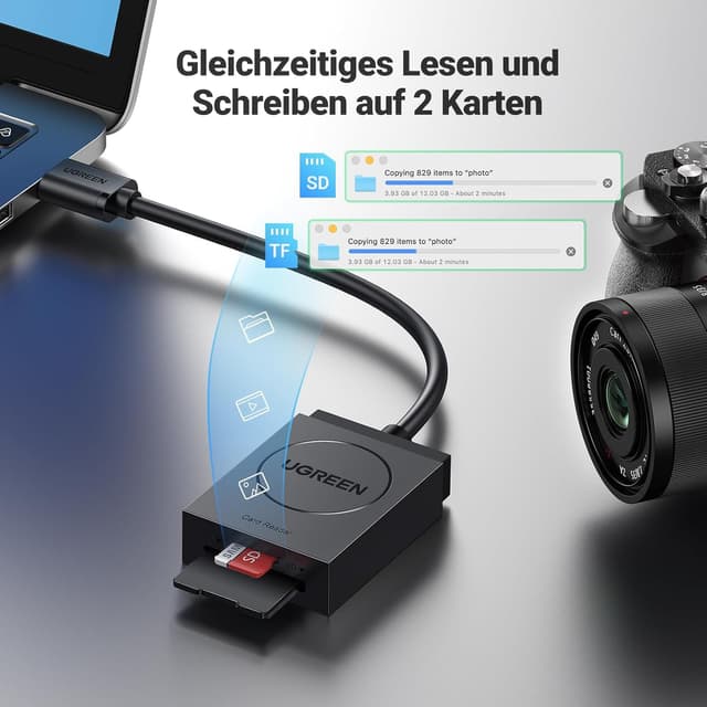 Detalle de UGREEN SD Kartenleser USB 3.0 170 MB/s