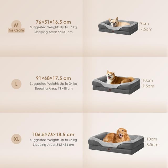 Thumbnail 4 de EHEYCIGA Cama Ortopédica para Perro Extra Grande 106x76x18 cm