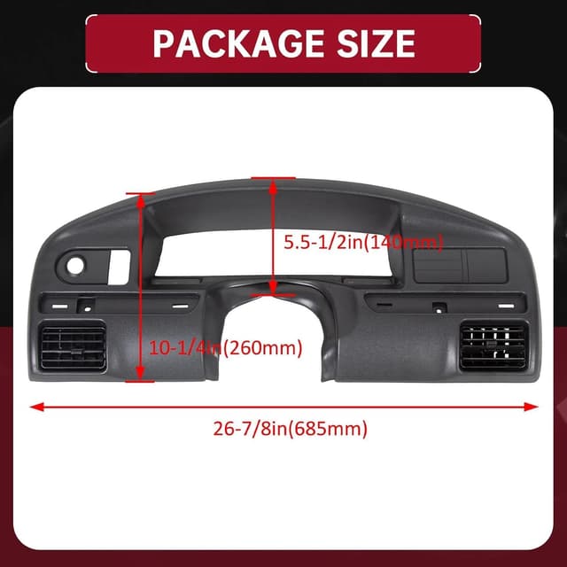 Detalle de HECASA Dash Cover Board Panel Bezel Replacement for 1992-1997 Ford F-150/F-250/F-350 & Bronco (Gas Engines Only)