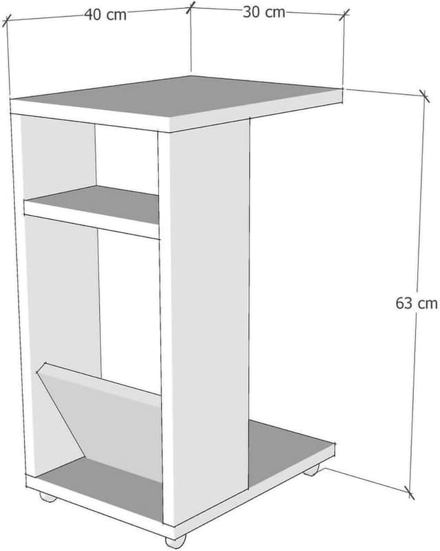 Detalle 2 de Tavolino Belel 30x40x63 cm bianco