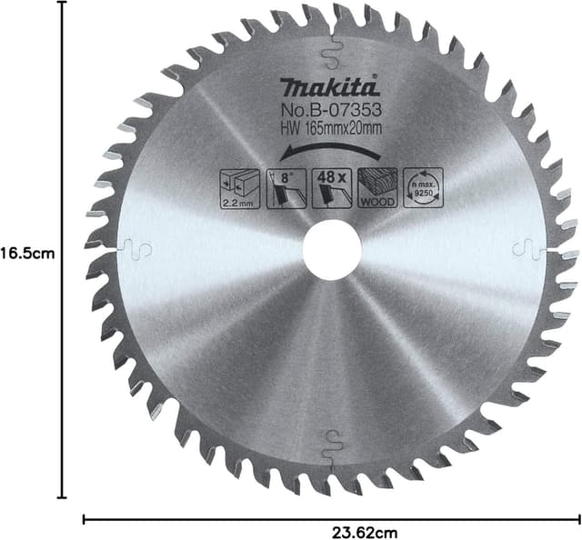 Detalle de Makita B-07353 Hoja carburo 165 mm