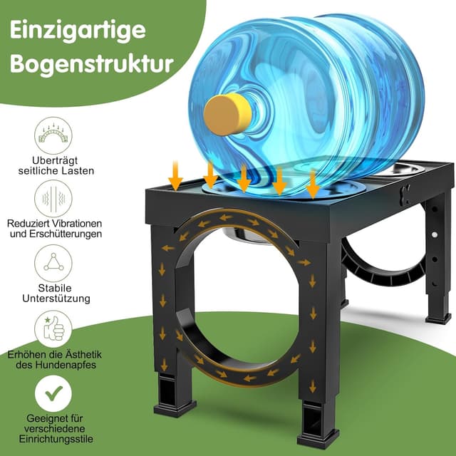 Detalle de X XBEN Comedero perro elevado 2x1L 5 alturas