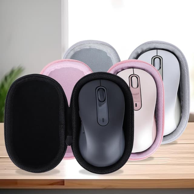 Detalle de Lebakort Hart Schutz Hülle Etui Tasche für Logitech Signature M650 L Maus (Off White)