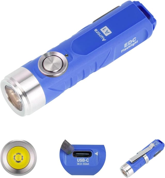 Detalle de RovyVon A1 G4 USB-C Rechargeable Keyring Torch (650 Lumens) – compact EDC mini LED torch
