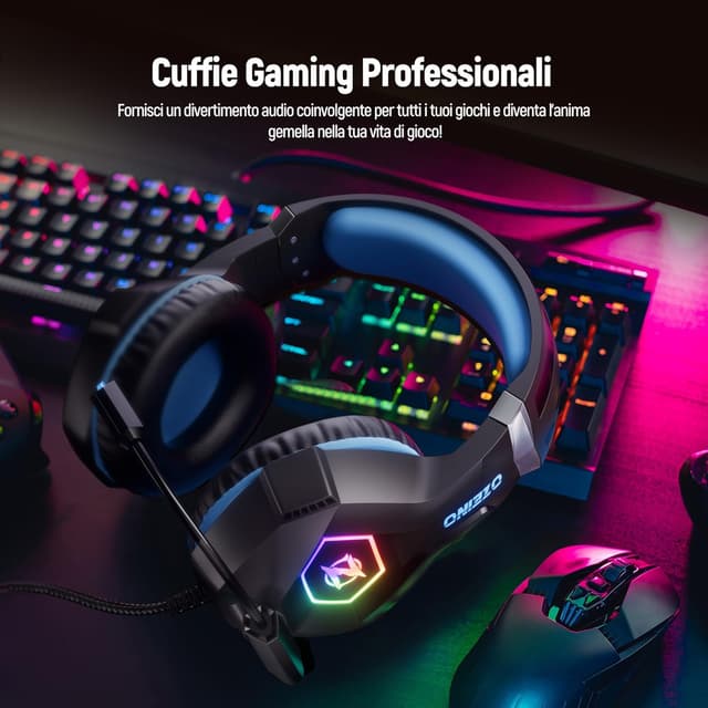 Thumbnail 5 de Cuffie Gaming PS4 PS5 PS4 PS5 PC Xbox One con microfono, cancellazione rumore e LED RGB