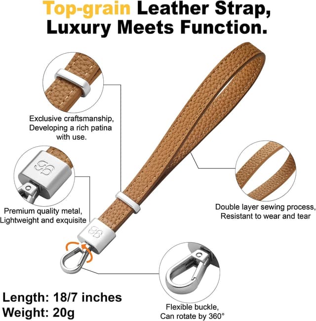 Thumbnail 1 de GOODAYY Phone Wrist Strap genuine leather lanyard