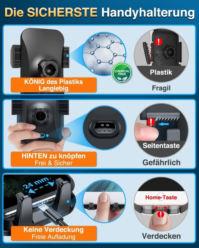 Thumbnail 5 de VANMASS Handyhalterung Auto 2026 – 4‑in‑1 Halterung