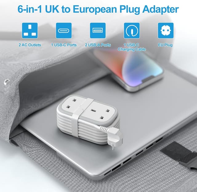 Detalle 2 de BEVA UK to European Plug Adapter 1.5M cable 🔌