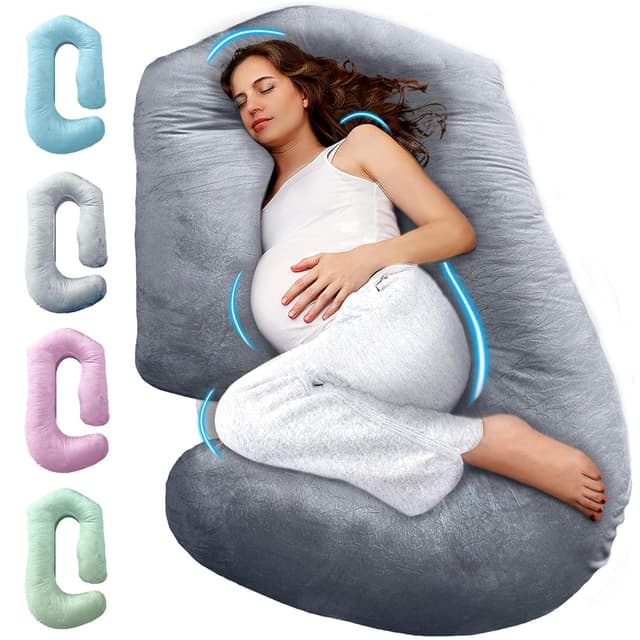 Detalle de PILLANI 57-Inch U+V+C Shaped Pregnancy Pillow with Removable Washable Cover