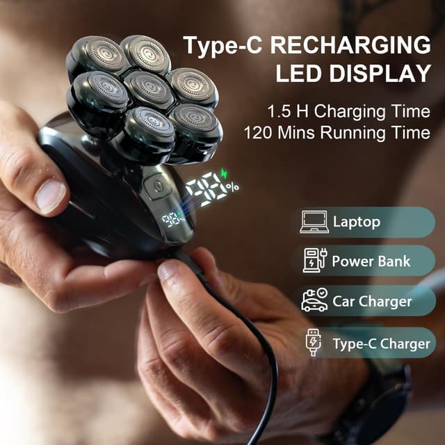 Detalle 2 de Cyruzi 7D Floating Head Shaver for Bald Men