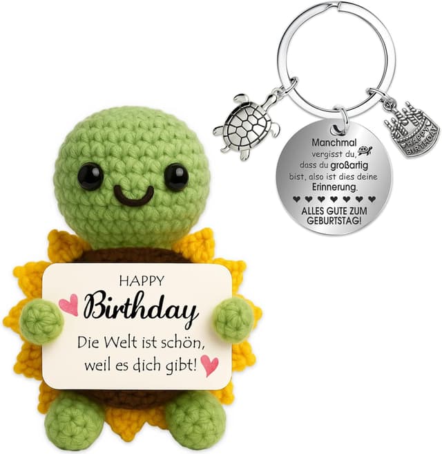 Detalle de Farbeele Sonnenblumen-Schildkröte Schlüsselanhänger