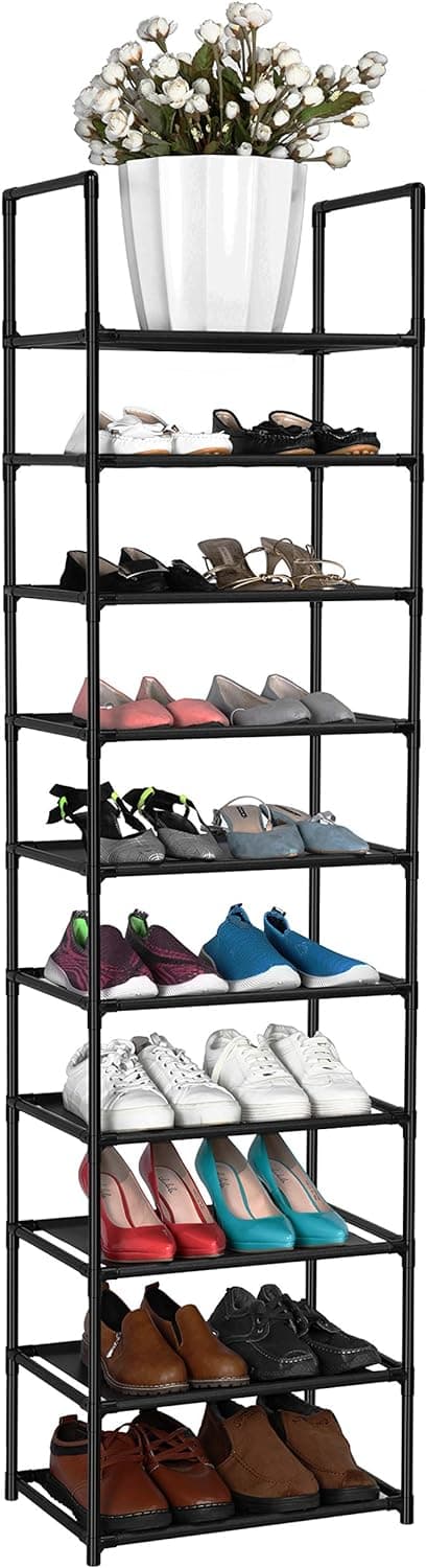 Detalle de FIDUCIAL HOME 10-Tier Shoe Rack (20–25 Pairs) Waterproof Non-Woven Storage Shelf