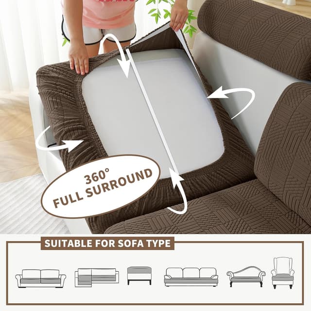 Thumbnail 5 de Ystyle Housse Coussin Canapé Extensible 1 Place