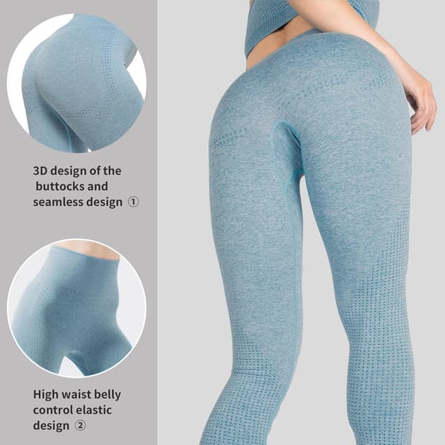 Detalle 2 de Merlvida Scrunch Butt Sport-Leggings für Damen mit hoher Taille (seamless, blickdicht)