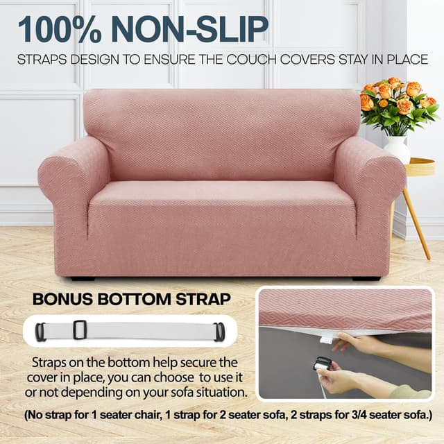 Detalle 2 de Ystyle Copridivano 3 posti con braccioli super elasticizzato antigraffio gatto rosa grigio