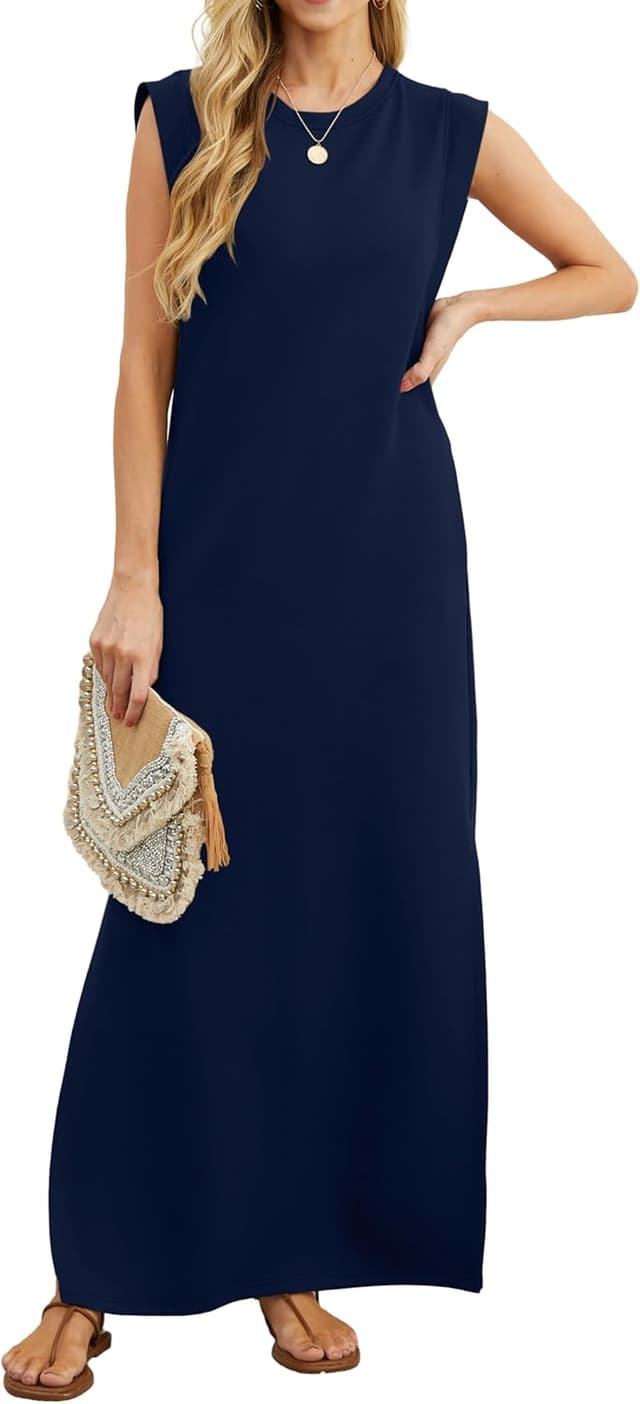 Detalle 2 de GRECERELLE Womens Summer Maxi Dress with Split and Pockets