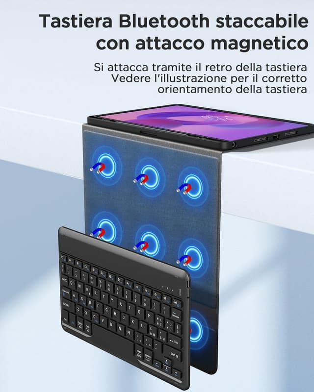 Detalle de EasyAcc Cover per tastiera compatibile con Lenovo Idea Tab 11" (2025) TB-336ZU/TB-336FU con pellicola protettiva e custodia rimovibile