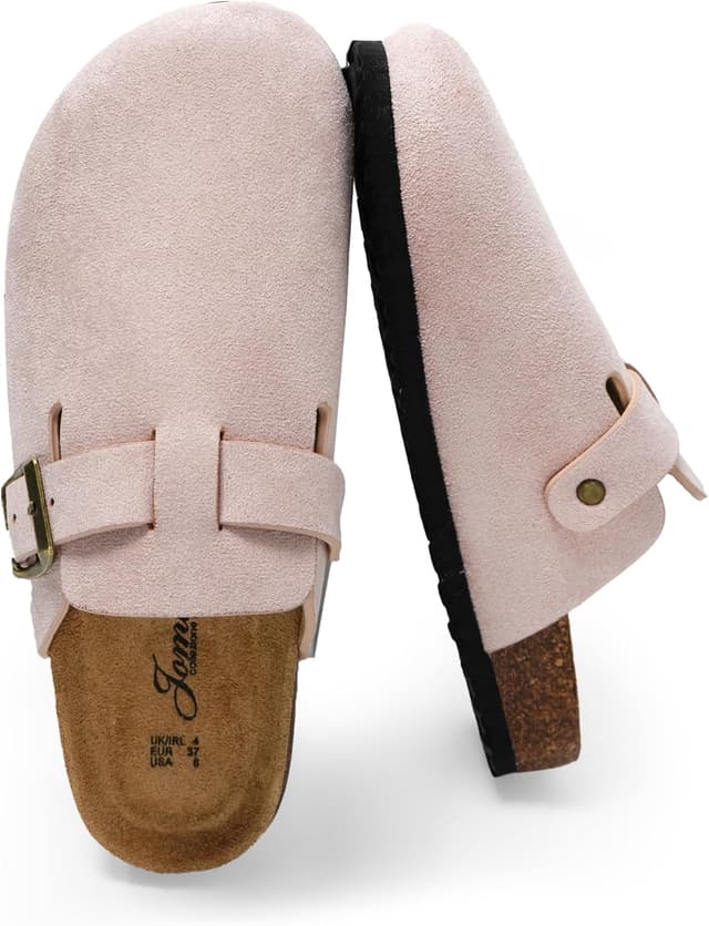 Detalle de JOMIX Sabot da donna eleganti in eco-pelle scamosciata con punta chiusa e suola in sughero MD2438